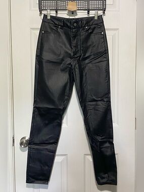 Disturbia Black Coated Skinny Pants